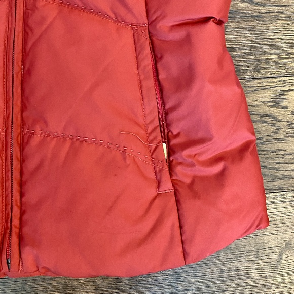 Eddie Bauer Goose Down Puffer Vest, PXS, Gently Used, Crimson Red - Picture 6 of 12